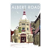 Albert Road Southsea Winter Metal Sign